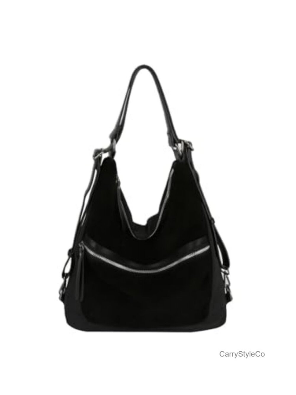 Convertible Hobo Backpack Shoulder Bag Vegan Suede Travel Purse